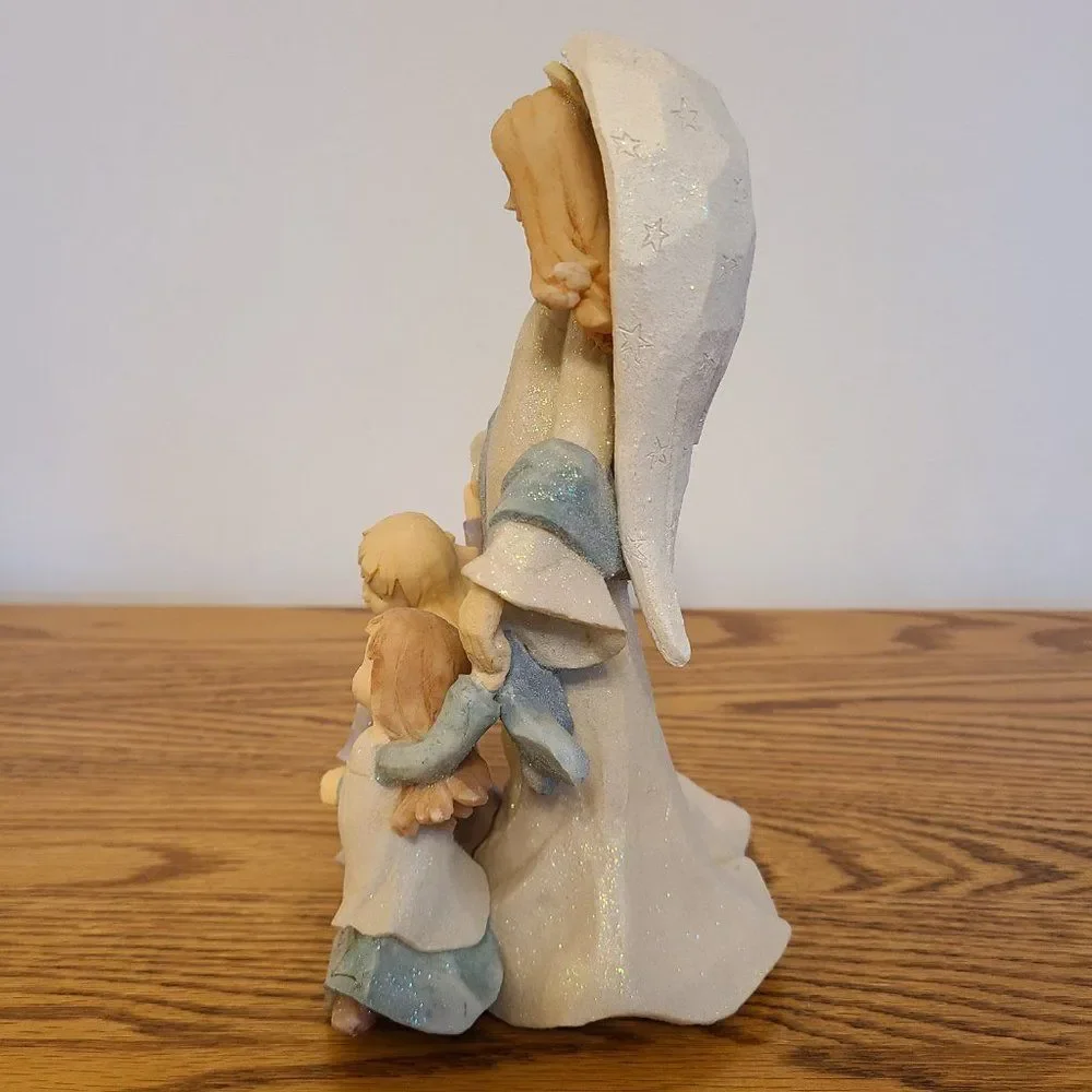 Karen Hahn Angel With Kids Figurine Foundations by Karen Hahn Enesco Group VTG